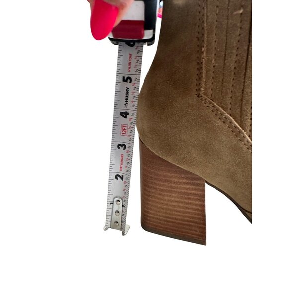 MARC FISHER Tan Suede Heels Ankle Boots Size 6 - Picture 2 of 8